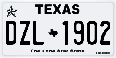TX license plate DZL1902