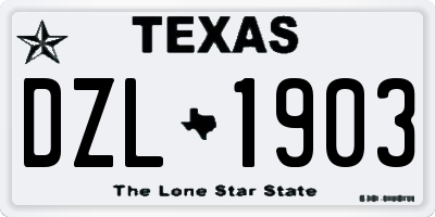 TX license plate DZL1903