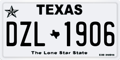 TX license plate DZL1906
