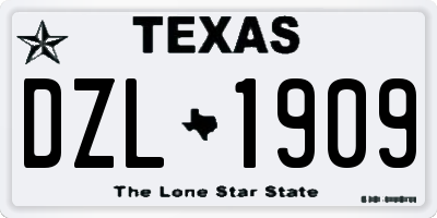 TX license plate DZL1909