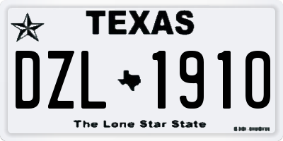 TX license plate DZL1910