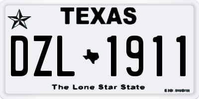TX license plate DZL1911