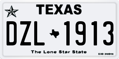 TX license plate DZL1913
