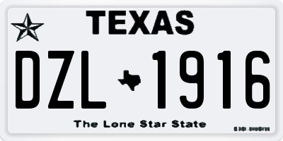 TX license plate DZL1916