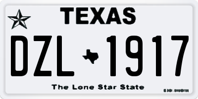 TX license plate DZL1917