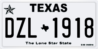 TX license plate DZL1918