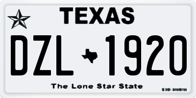 TX license plate DZL1920