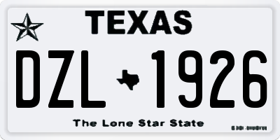 TX license plate DZL1926