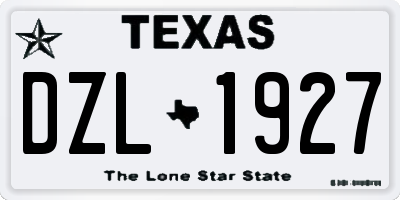 TX license plate DZL1927