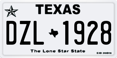 TX license plate DZL1928