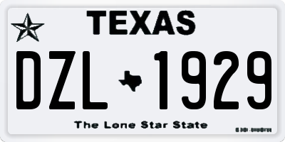 TX license plate DZL1929