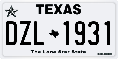 TX license plate DZL1931