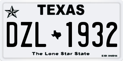 TX license plate DZL1932