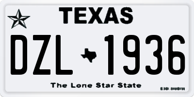 TX license plate DZL1936