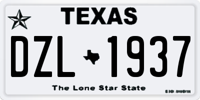 TX license plate DZL1937
