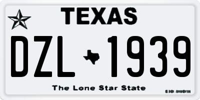 TX license plate DZL1939