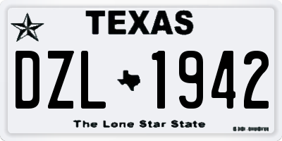 TX license plate DZL1942