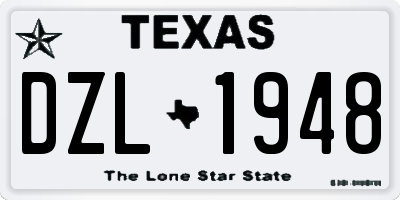 TX license plate DZL1948