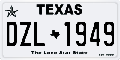 TX license plate DZL1949