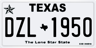 TX license plate DZL1950