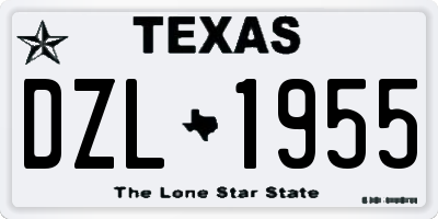 TX license plate DZL1955