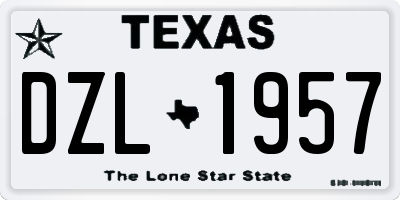 TX license plate DZL1957