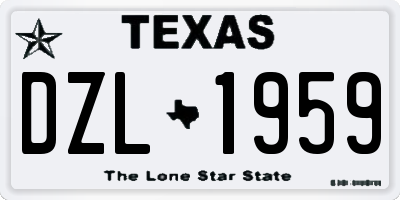 TX license plate DZL1959
