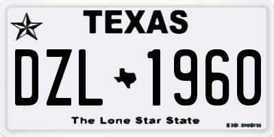 TX license plate DZL1960
