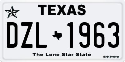 TX license plate DZL1963