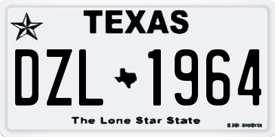 TX license plate DZL1964