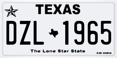 TX license plate DZL1965