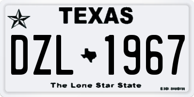 TX license plate DZL1967