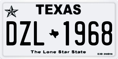 TX license plate DZL1968