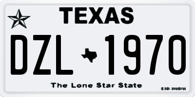 TX license plate DZL1970