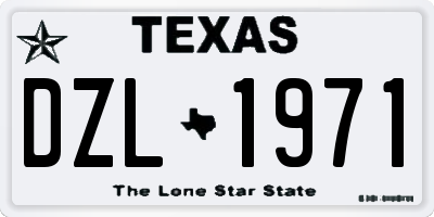 TX license plate DZL1971