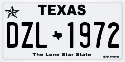 TX license plate DZL1972