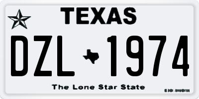 TX license plate DZL1974