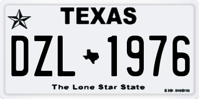 TX license plate DZL1976