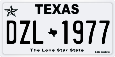 TX license plate DZL1977