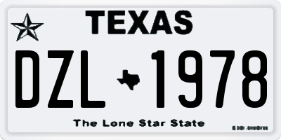 TX license plate DZL1978