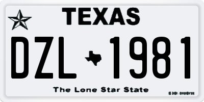 TX license plate DZL1981
