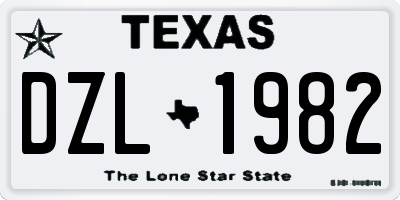 TX license plate DZL1982