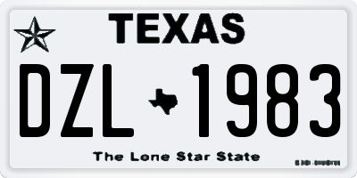 TX license plate DZL1983
