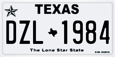 TX license plate DZL1984