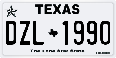 TX license plate DZL1990