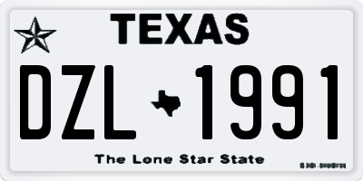 TX license plate DZL1991