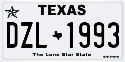 TX license plate DZL1993