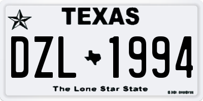 TX license plate DZL1994
