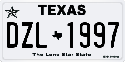 TX license plate DZL1997
