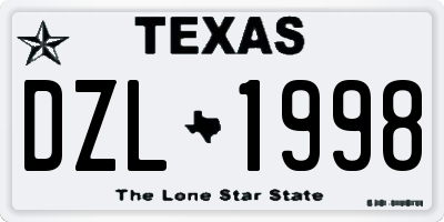TX license plate DZL1998